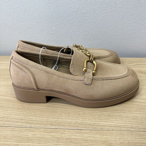 Torrid Horsebit Loafers Womens 9WW Taupe Faux Suede Shoes Chunky NEW Academia - Picture 3 of 8